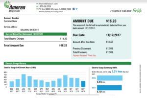 utility ameren bill mo example