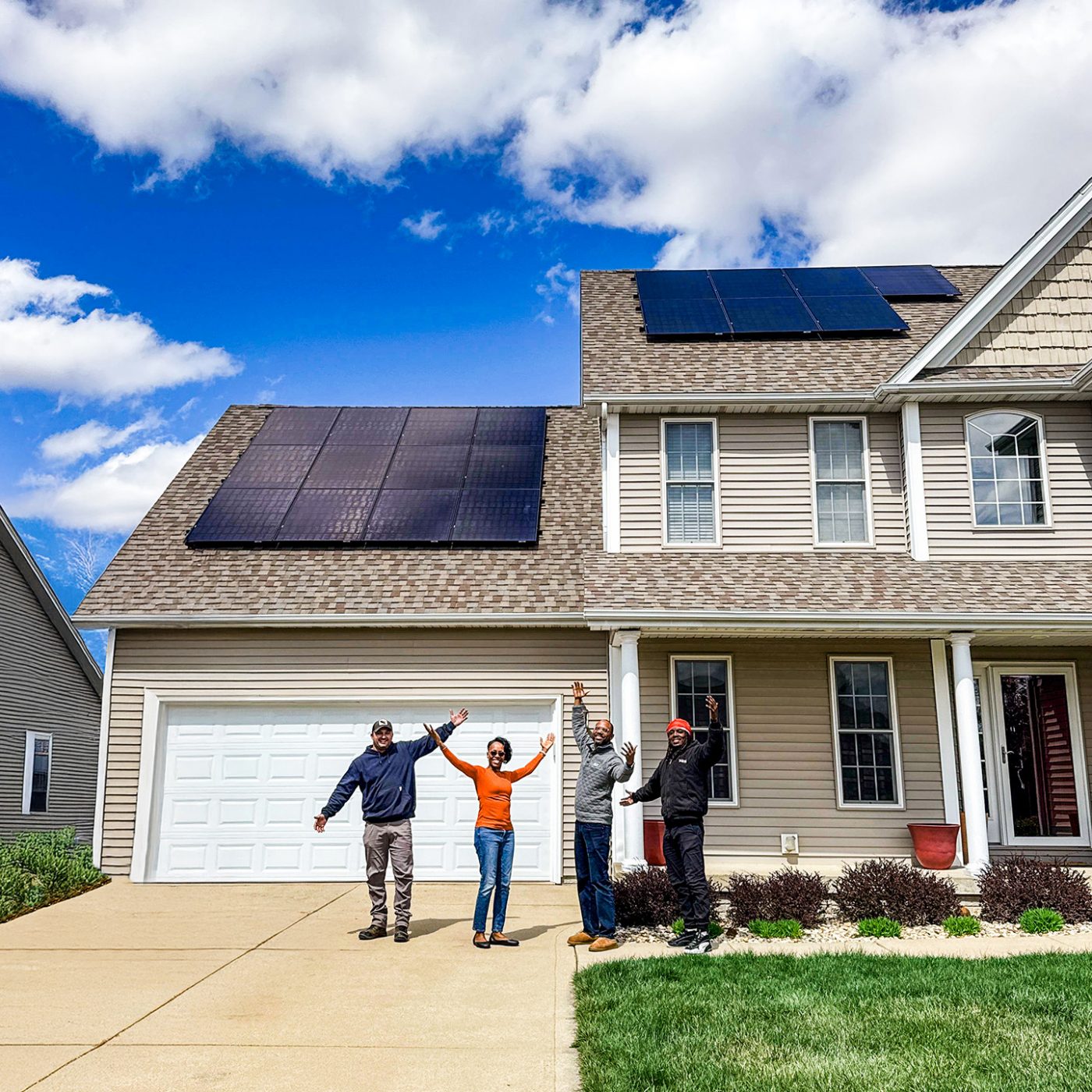 StraightUp Solar | Central Illinois Homeowners Excited about their Suburban Rooftop Residential Solar Array